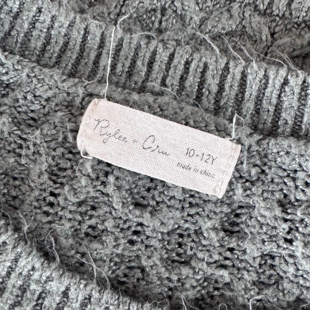 Rylee + Cru Cable Knit Sweater - Soft Green - 10-12Y